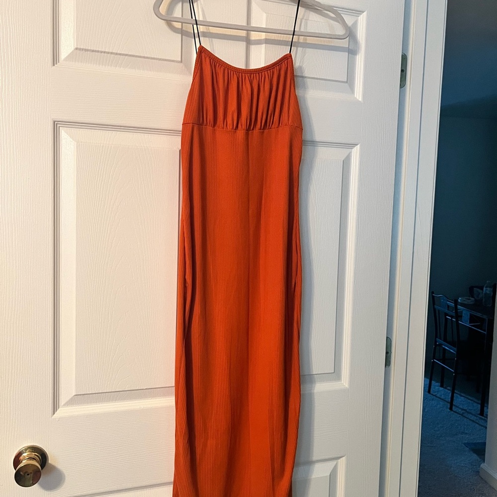 Elegant Orange Maxi Dress